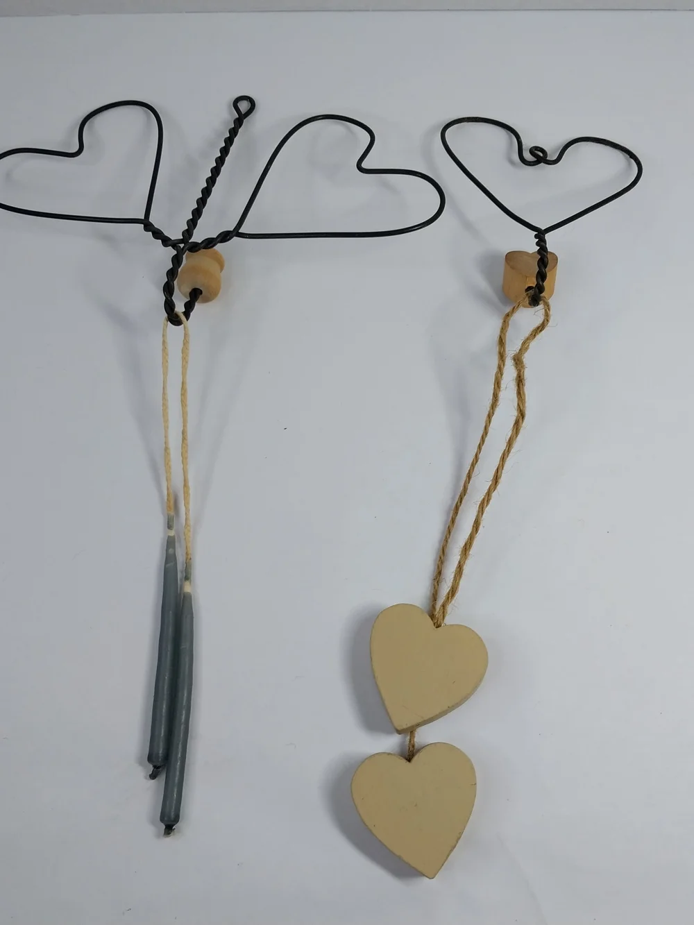Primitive Country Wire Metal Heart Ornaments Rustic Farmhouse Cottagecore Lot